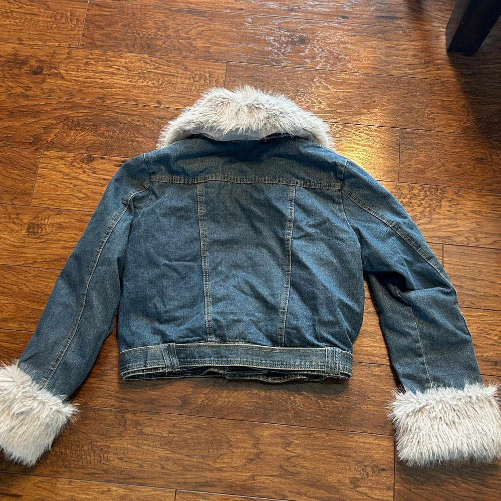 Women's Faux Collar Denim Jacket Penny lane style   size XL - Picture 12 of 12